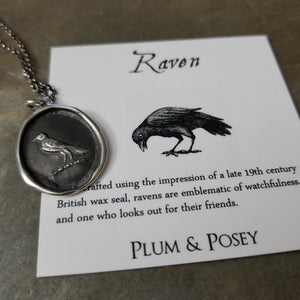 Nevermore Raven Wax Seal Necklace