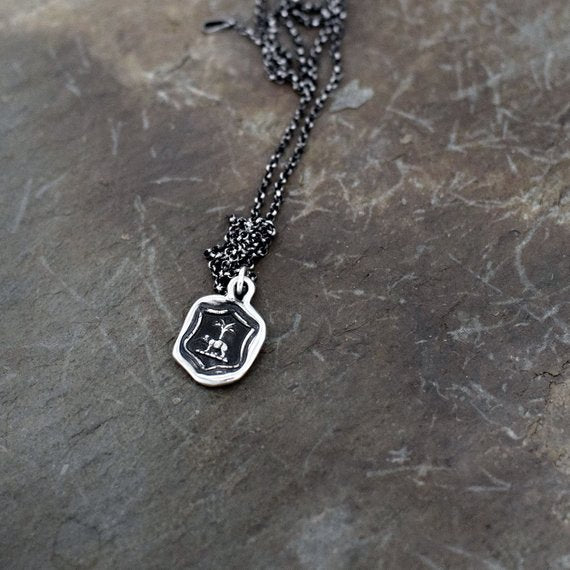 Elephant &amp; Palm Necklace - Peace and Prosperity