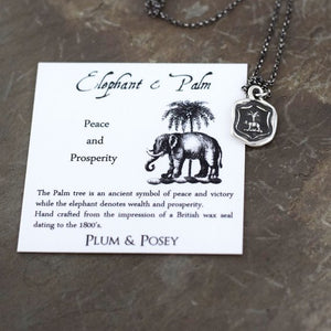 Elephant & Palm Necklace - Peace and Prosperity