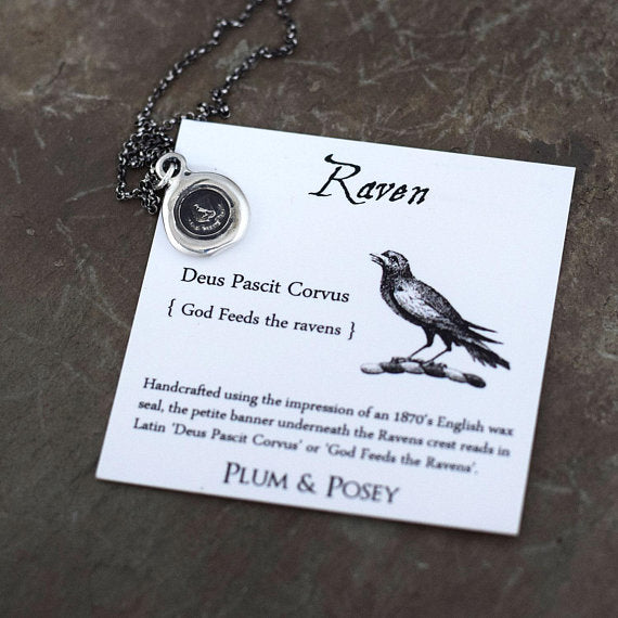 Mini Raven Necklace - God Feeds the Ravens