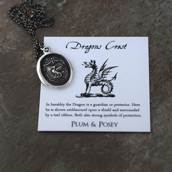 Guardianship and Protection - Dragons Crest Wax Seal Necklace - Wax seal Jewelry