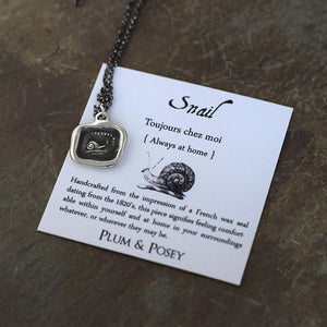 Always at Home - Snail pendant from antique french wax seal