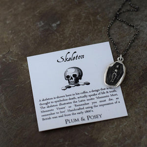 Skeleton Wax Seal Pendant - Memento Mori, Memento Vivere