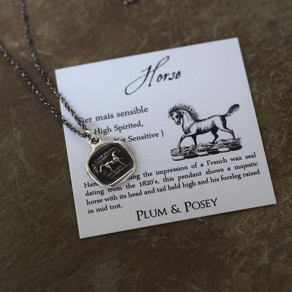 High spirited yet sensitive - Horse wax seal necklace
