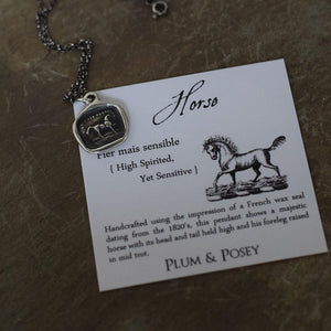 High spirited yet sensitive - Horse wax seal necklace