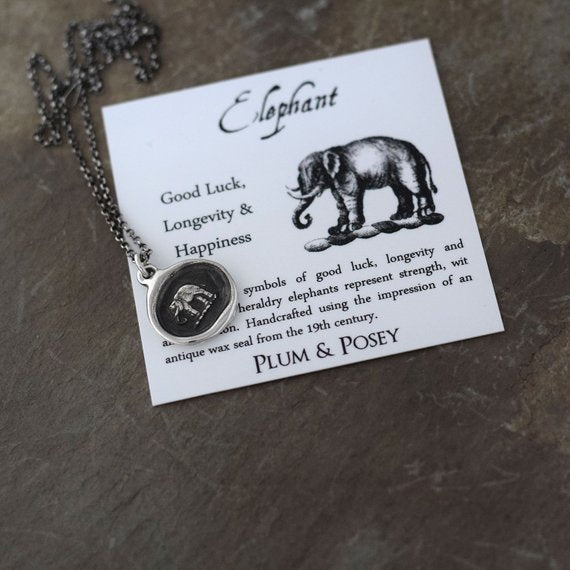 Elephant Wax Seal Necklace - Good luck
