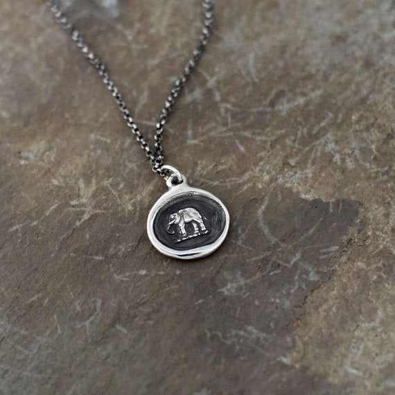 Elephant Wax Seal Necklace - Good luck