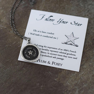 Follow Your Star - Antique Wax Seal Necklace