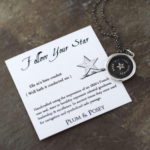 Follow Your Star - Antique Wax Seal Necklace