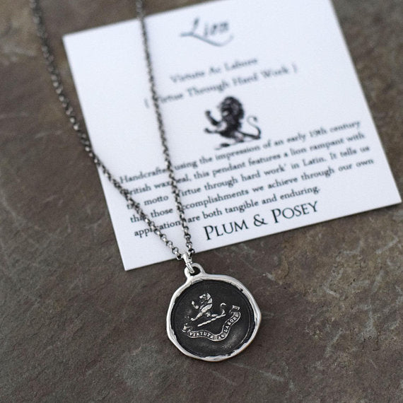 Lion  &#39;Virtue Through Hard Work&#39;