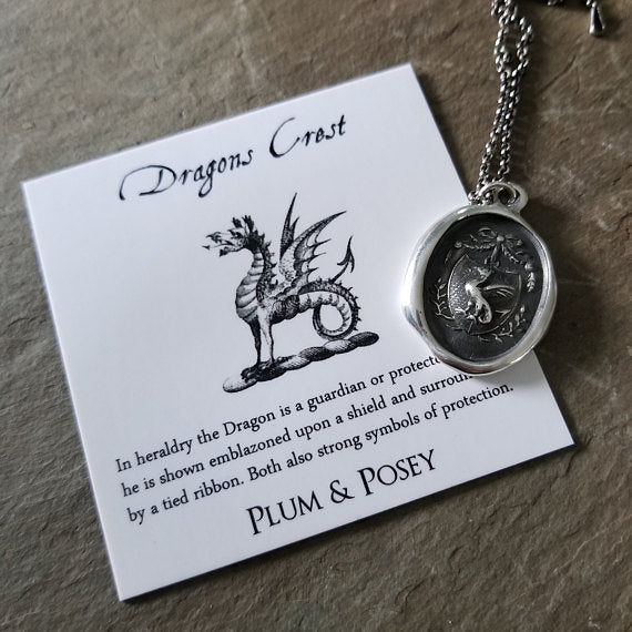 Guardianship and Protection - Dragons Crest Wax Seal Necklace - Wax seal Jewelry