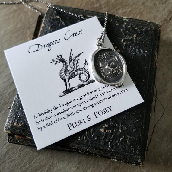 Guardianship and Protection - Dragons Crest Wax Seal Necklace - Wax seal Jewelry