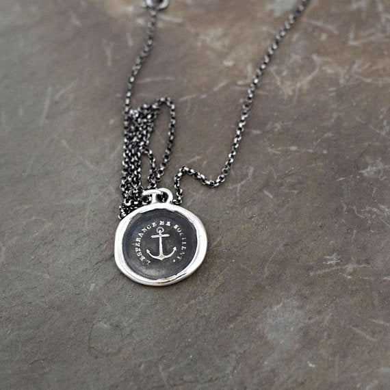 Anchor Wax Seal Necklace - Hope Sustains Me