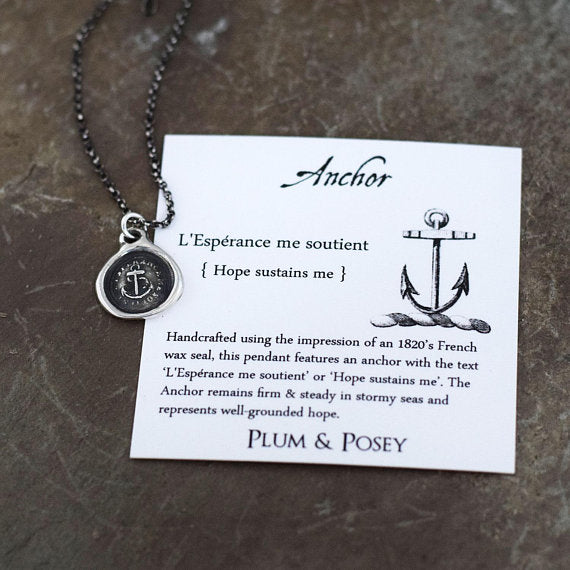 Hope Sustains - Victorian Whimsy Wax Seal Necklace