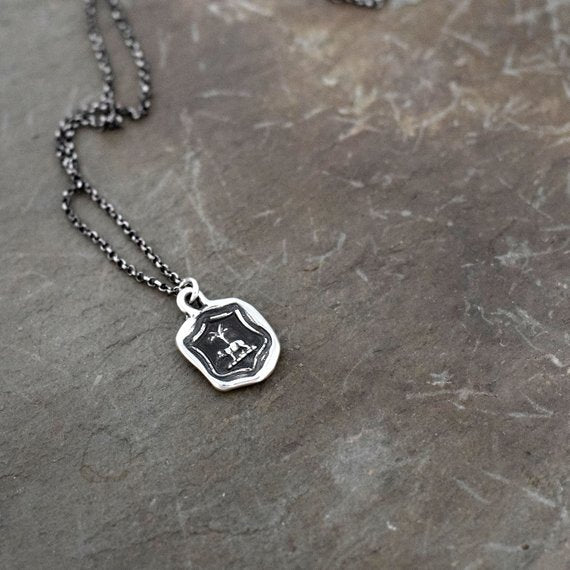 Elephant &amp; Palm Necklace - Peace and Prosperity