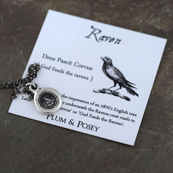 Mini Raven Necklace - God Feeds the Ravens