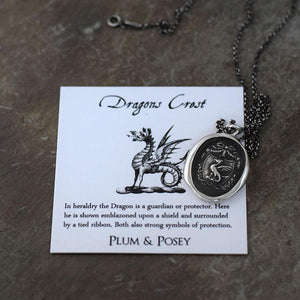 Guardianship and Protection - Dragons Crest Wax Seal Necklace - Wax seal Jewelry