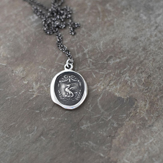 Guardianship and Protection - Dragons Crest Wax Seal Necklace - Wax seal Jewelry