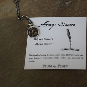 Always Sincere - Victorian Whimsy Wax Seal Necklace