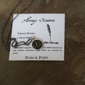 Always Sincere - Victorian Whimsy Wax Seal Necklace