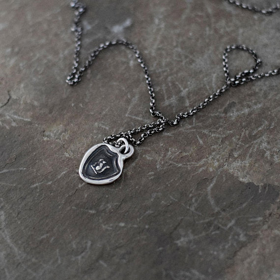 Squirrel and Staff Wax Seal Necklace