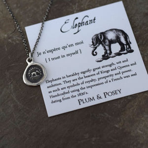 Elephant Wax Seal Necklace - I trust in myself- Trust Your Strength