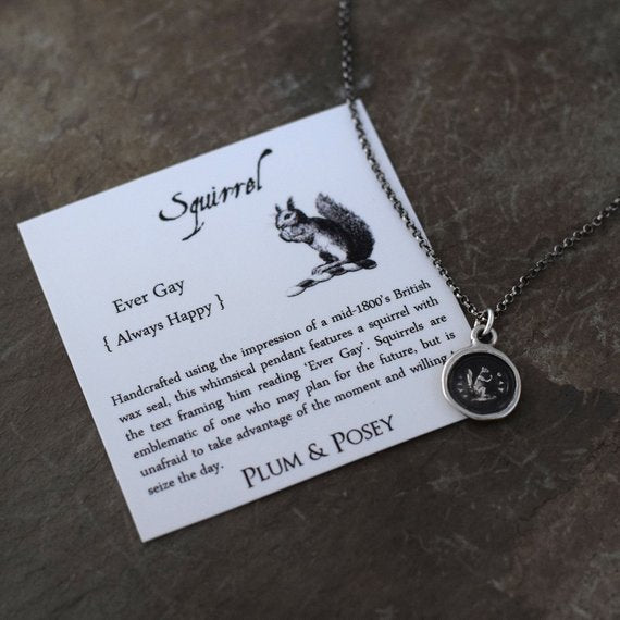 Ever Gay - Squirrel - Victorian Whimsy Wax Seal Necklace