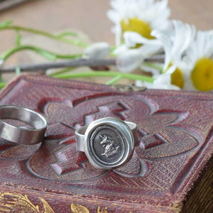 Unicorn & Crown Heraldic Wax Seal Ring