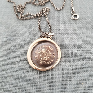 Bronze Your Sweetness is my Life Necklace - Rose and a Butterfly