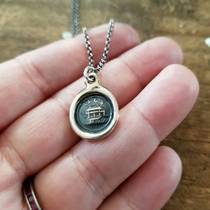 Bronze Wax Seal Wishing Well Pendant - All's Well