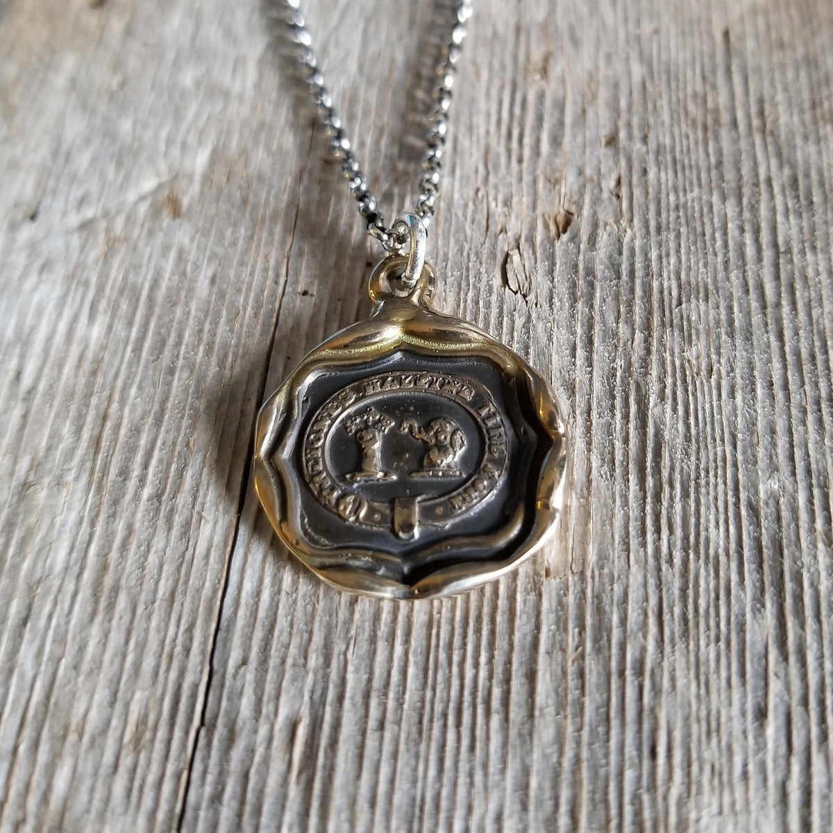 Bronze Elephant  Necklace  - Take Breath, Pull Strong