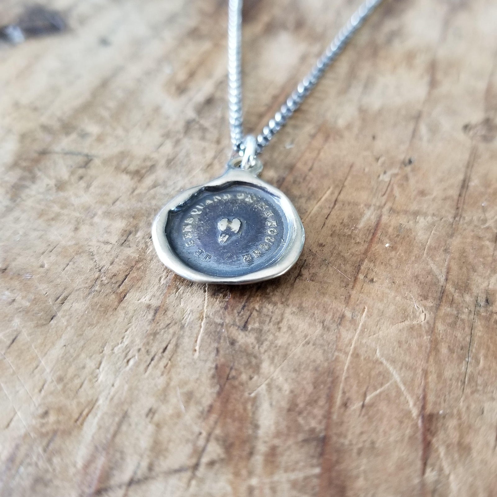 Bronze Sensitive Heart Necklace - I feel every touch