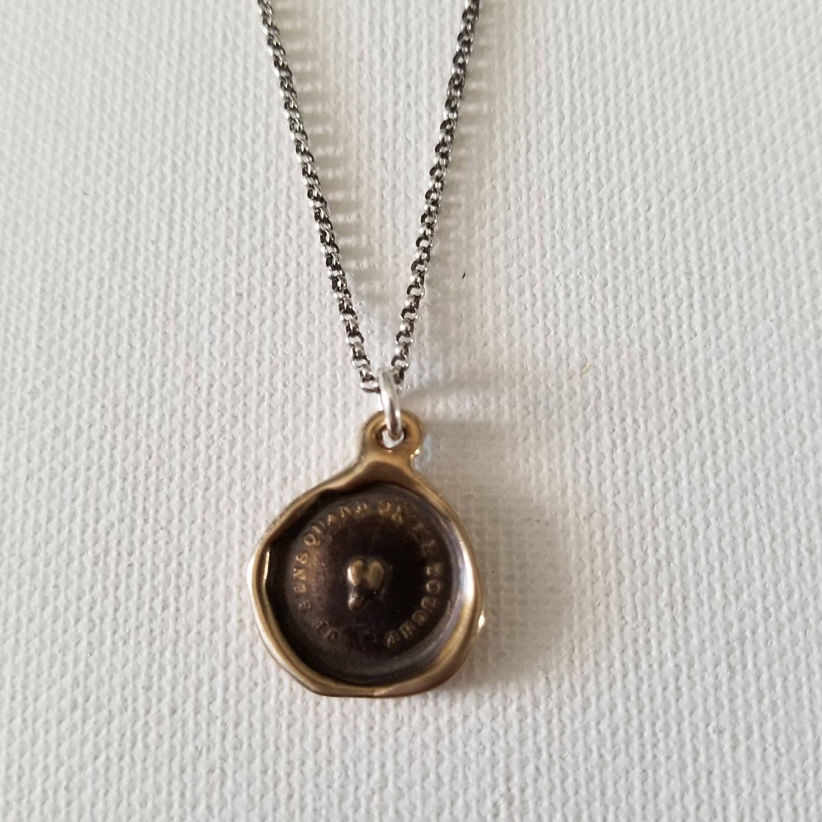 Bronze Sensitive Heart Necklace - I feel every touch