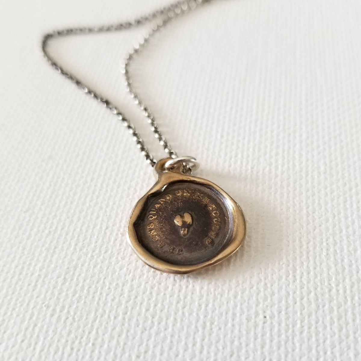 Bronze Sensitive Heart Necklace - I feel every touch
