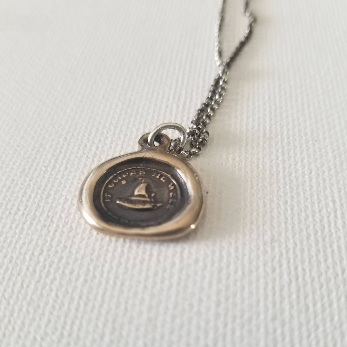 Bronze Cupid&#39;s Sailing Boat and North Star - It Guides me well