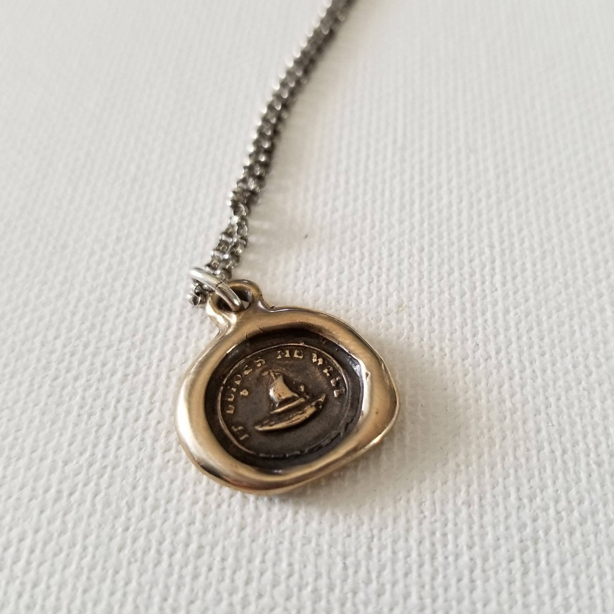 Bronze Cupid&#39;s Sailing Boat and North Star - It Guides me well