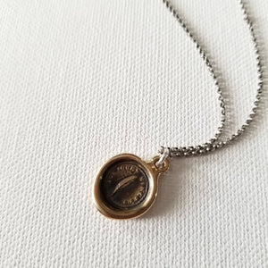 Bronze Always Sincere Victorian Whimsy Wax Seal Necklace