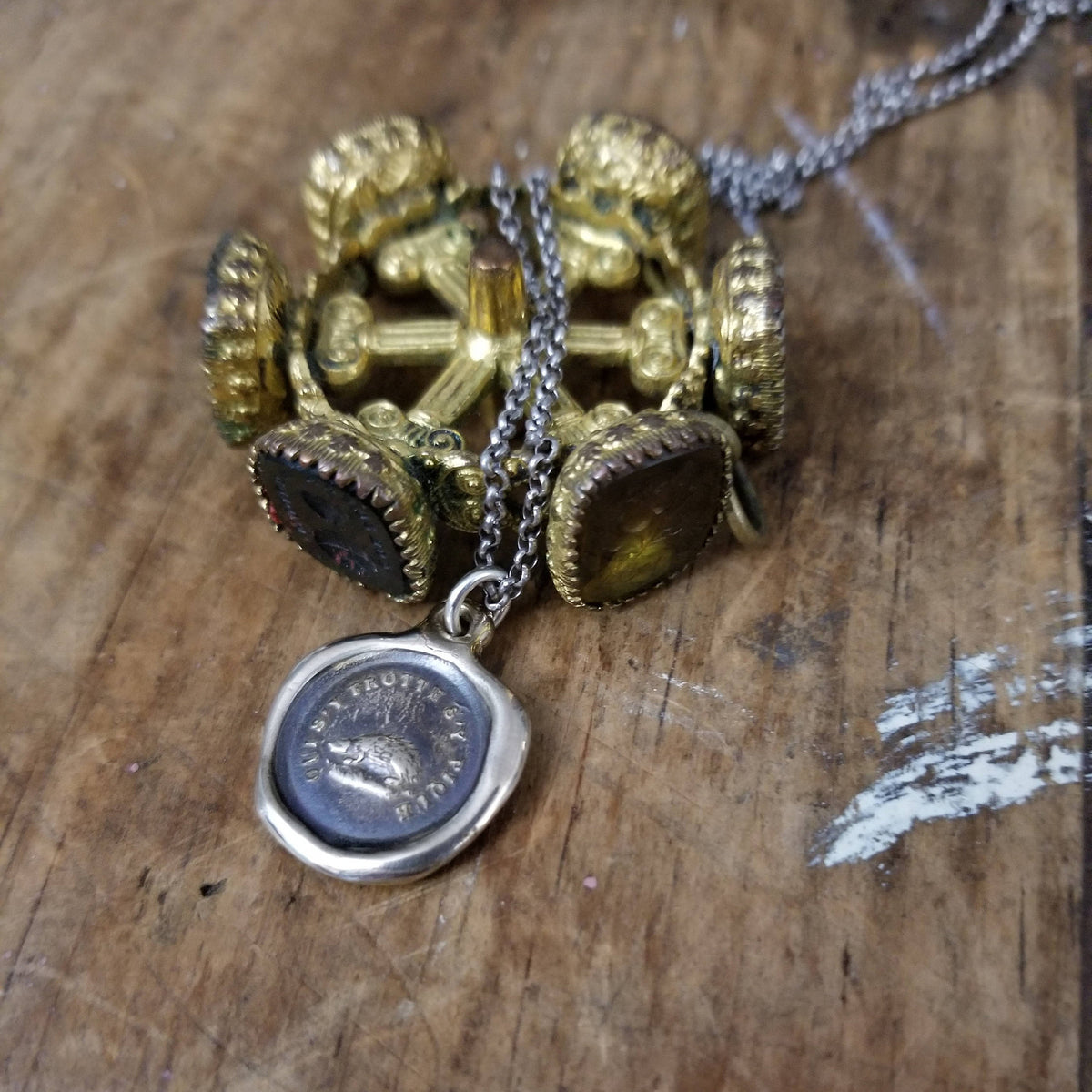Bronze Hedgehog  Necklace - Not without my defences