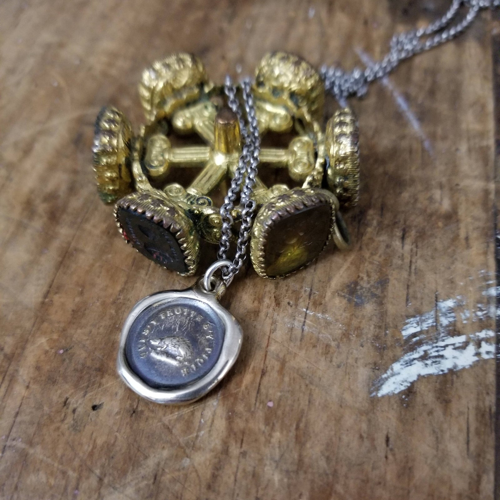 Bronze Hedgehog  Necklace - Not without my defences