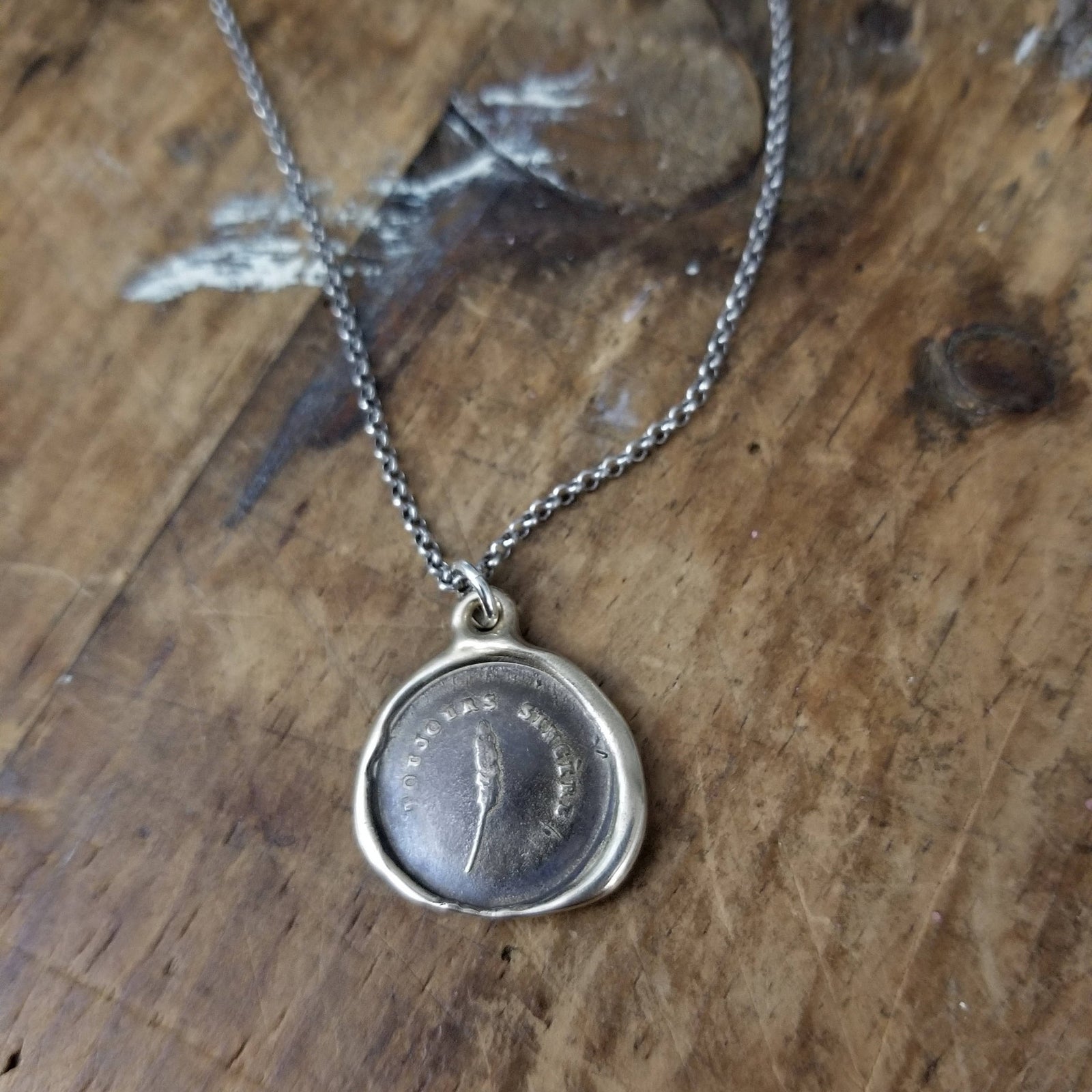 Bronze Always Sincere Feather Necklace