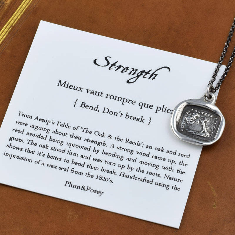 Strength Oak Tree Necklace in Bronze