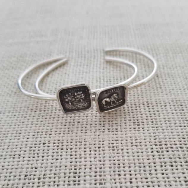 Lion and the Mouse Cuff Bracelet - Aesop&#39;s Fable