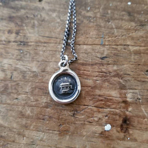 Bronze Wax Seal Wishing Well Pendant - All's Well