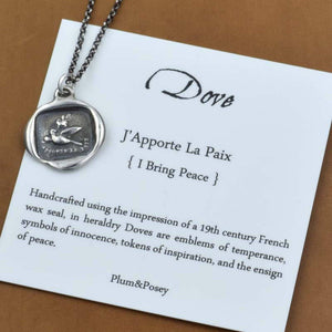 Bronze I Bring Peace - Dove pendant