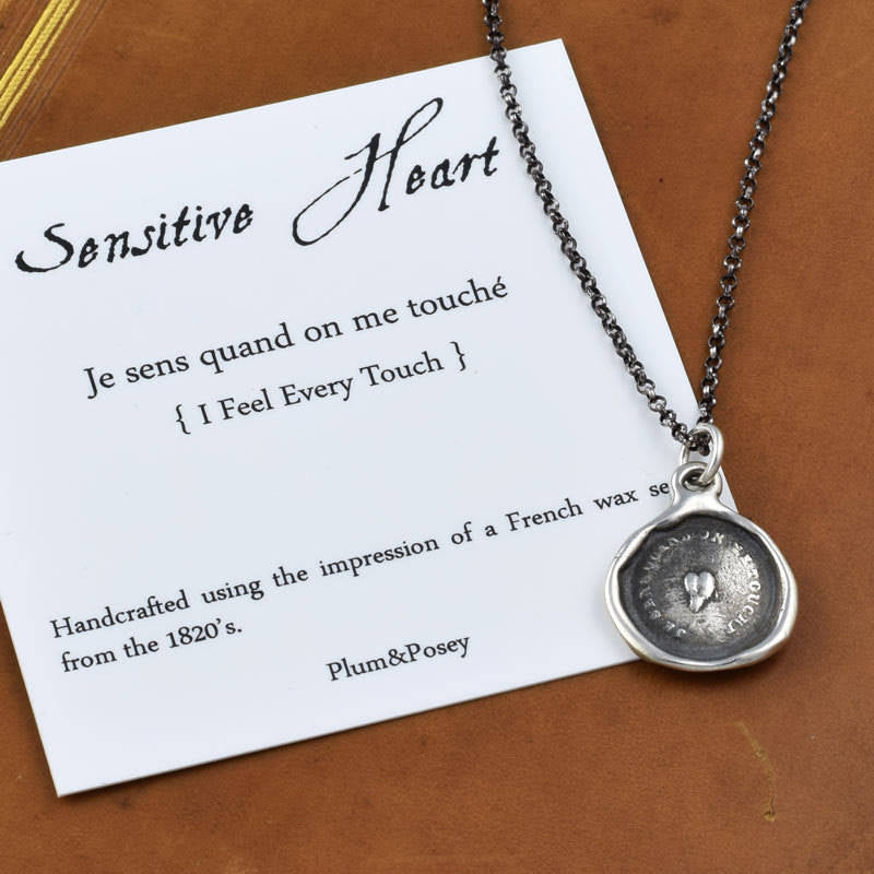 Bronze Sensitive Heart Necklace - I feel every touch