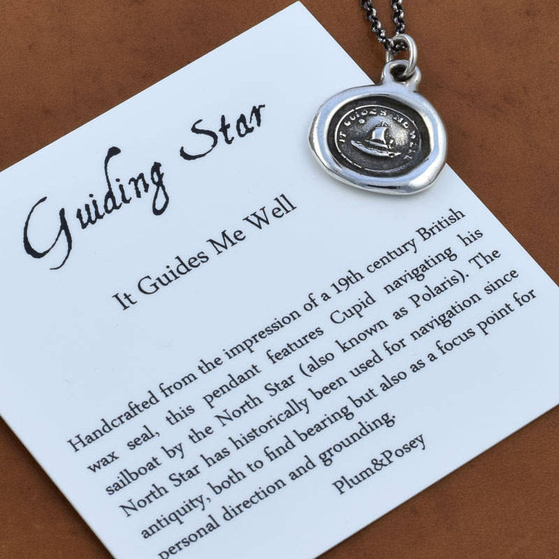 Bronze Cupid&#39;s Sailing Boat and North Star - It Guides me well