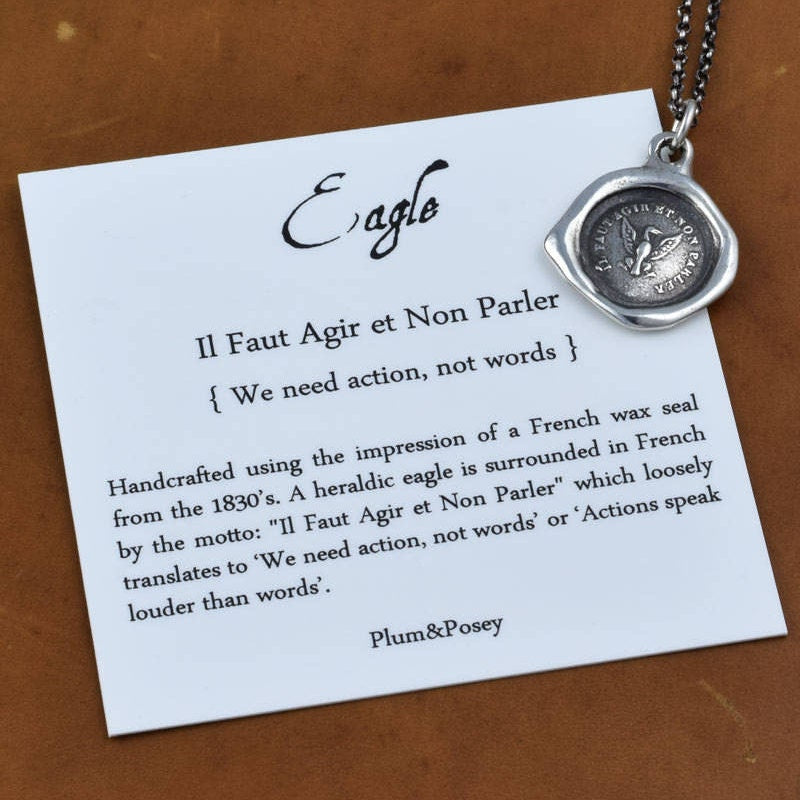 Eagle -  Deeds not words in bronze