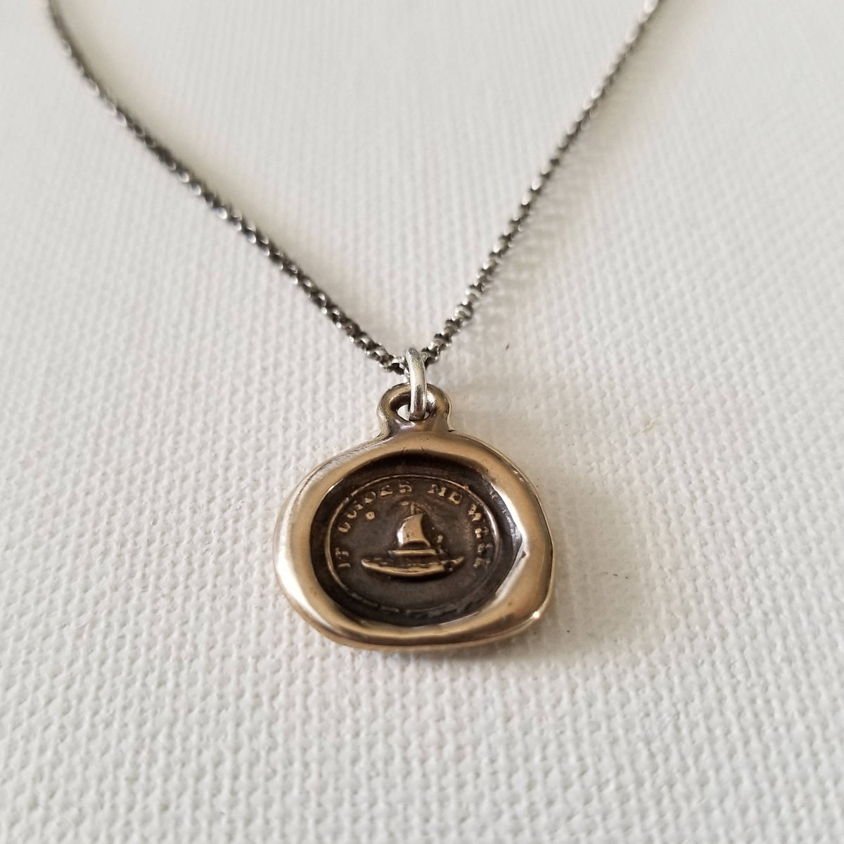 Bronze Cupid&#39;s Sailing Boat and North Star - It Guides me well