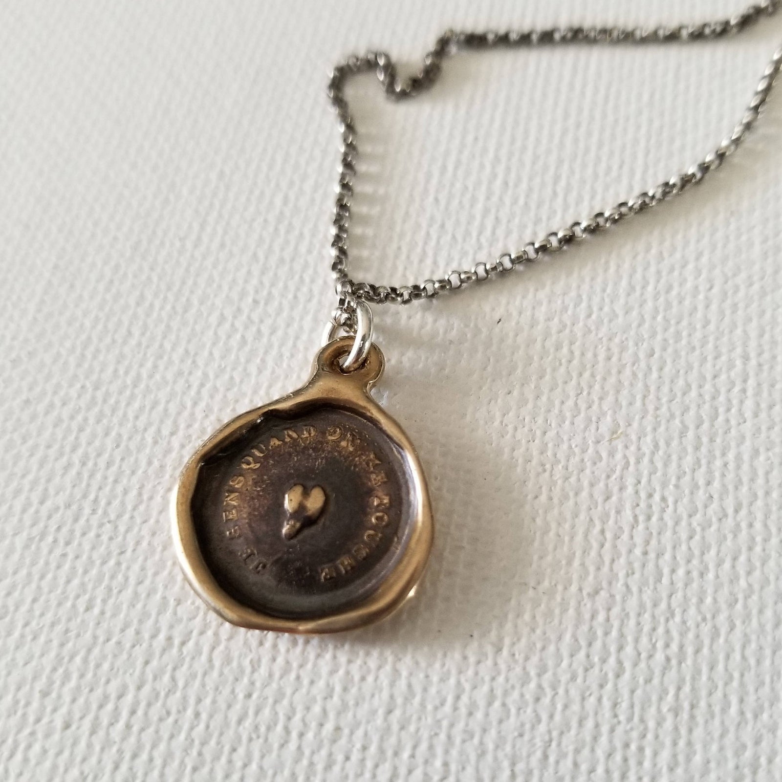 Bronze Sensitive Heart Necklace - I feel every touch