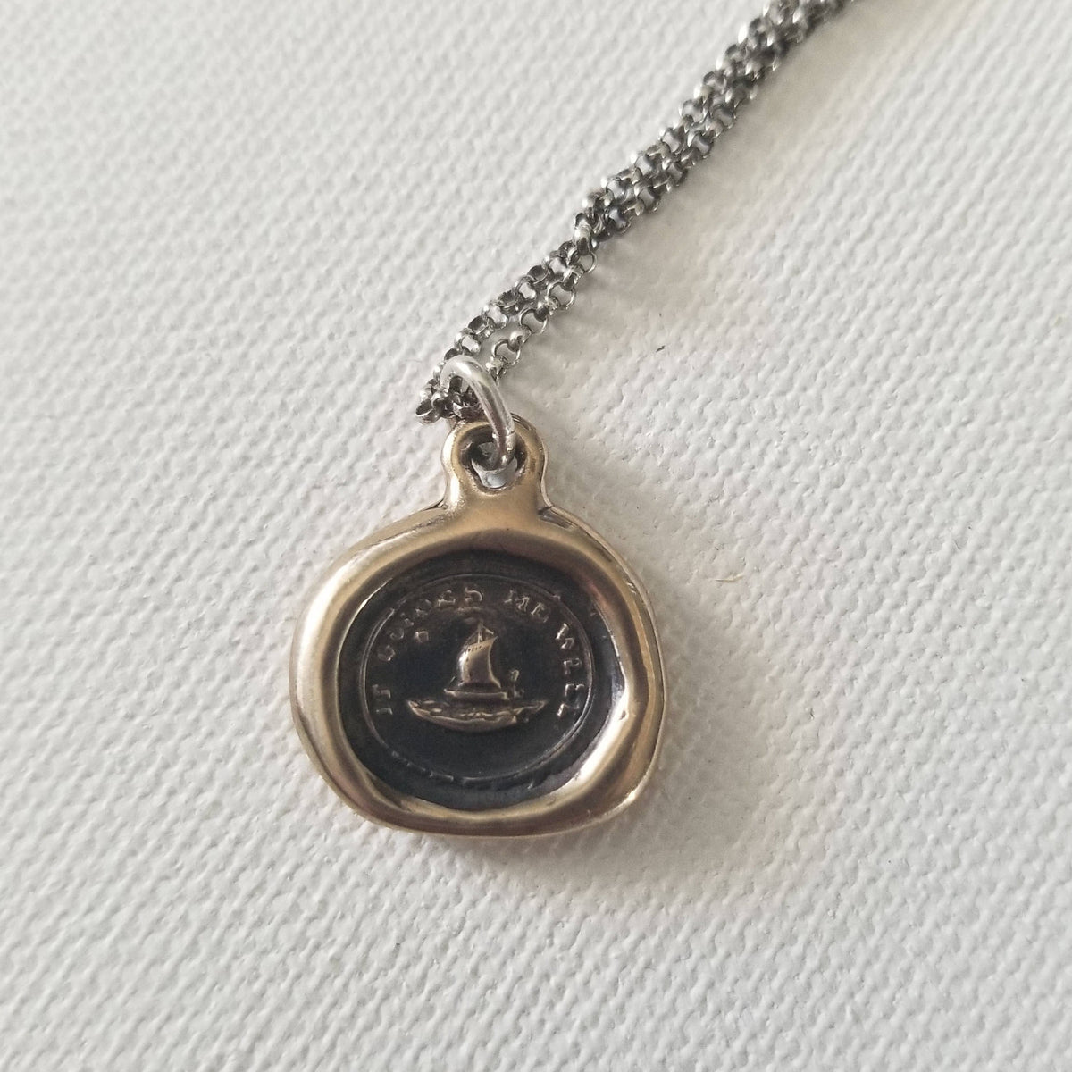 Bronze Cupid&#39;s Sailing Boat and North Star - It Guides me well